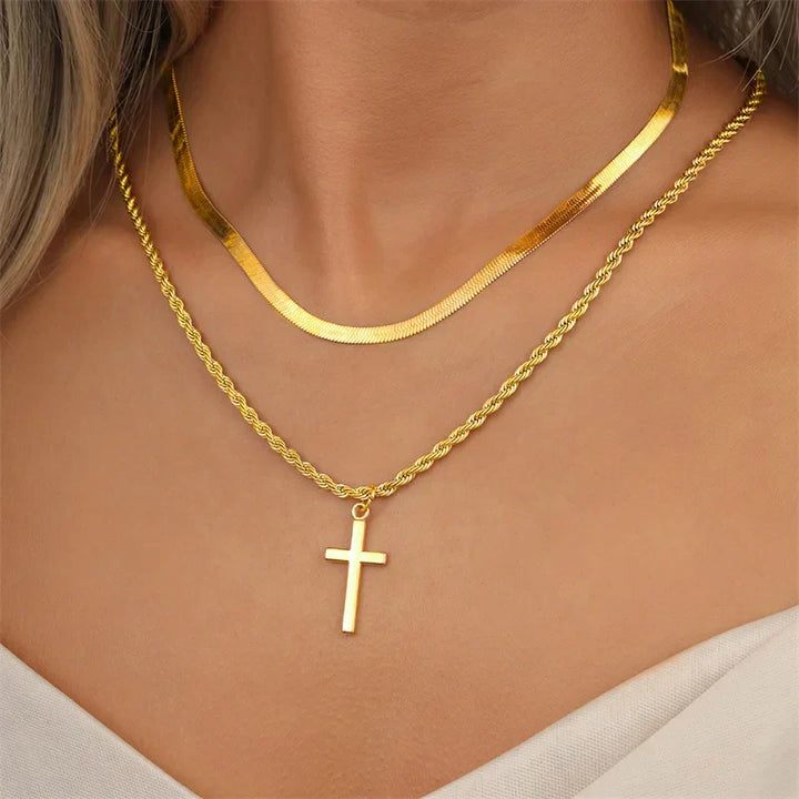 Collar Cruz Color oro Unisex
