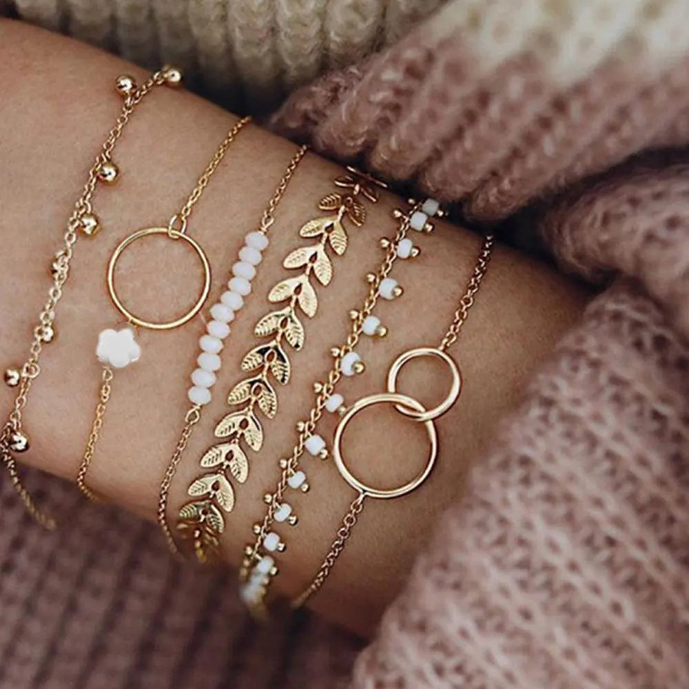 Conjunto de Pulseras Boho Color oro Encantadoras