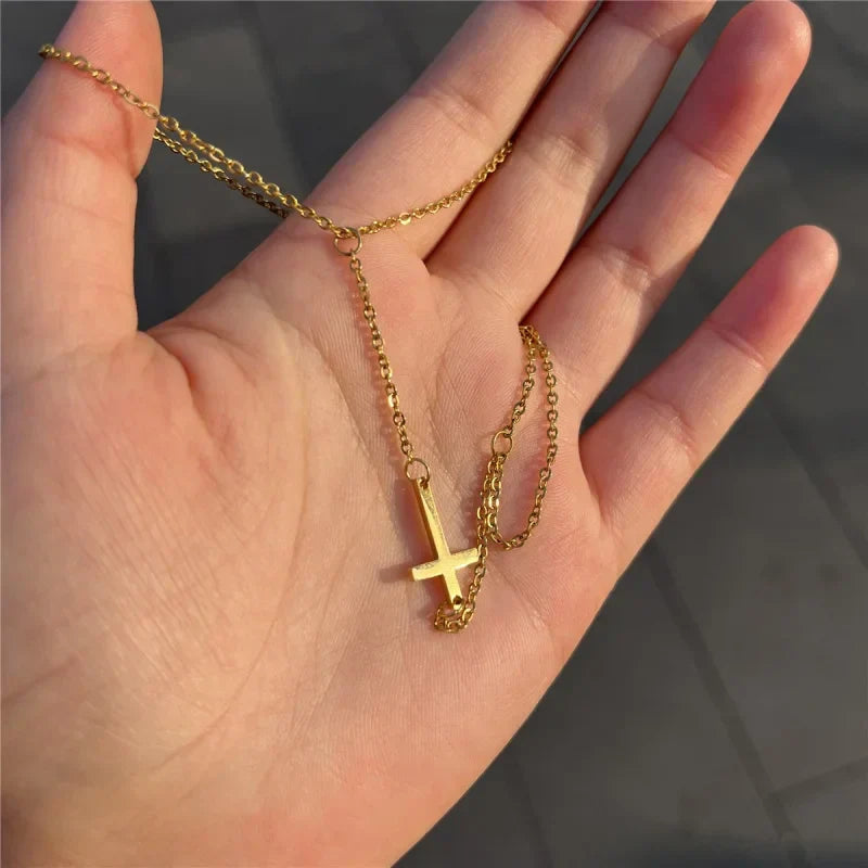 Pulsera de mano Cruz Color oro