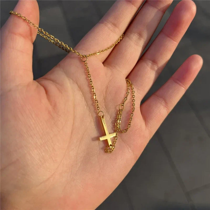 Pulsera de mano Cruz Color oro