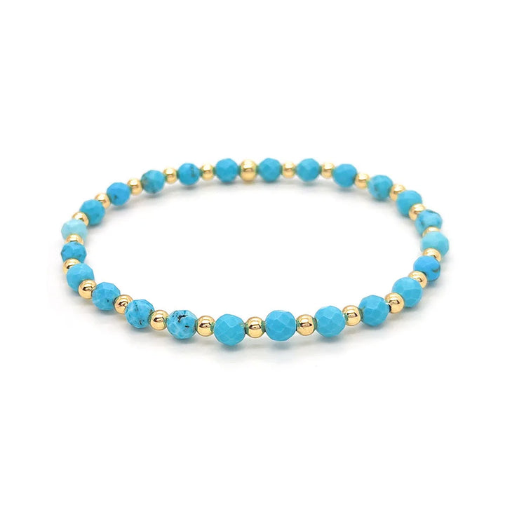 Pulsera de Encanto de Cruz con Cuentas de Turquesa Vintage