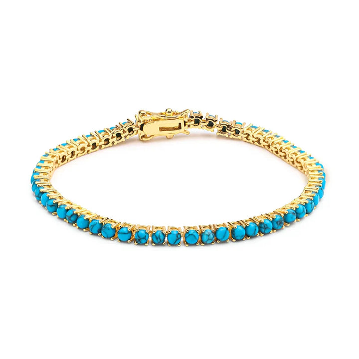 Pulsera de Cadena Elegante de Color oro y Turquesa