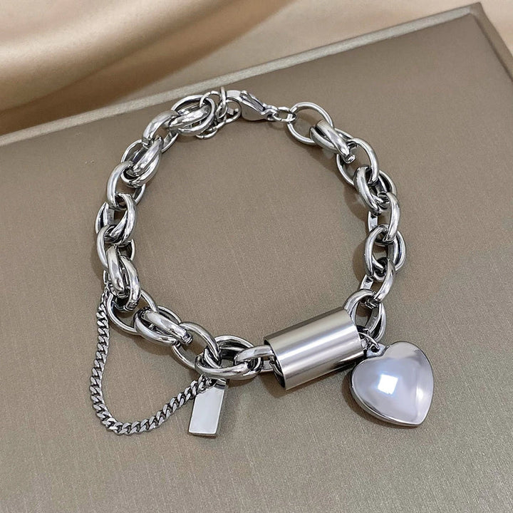 Pulsera de Corazón Color oro Atemporal, Sólida