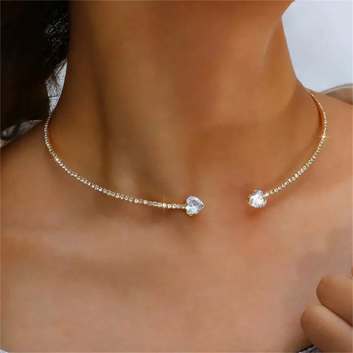 Collar Choker Corazón de Cristal