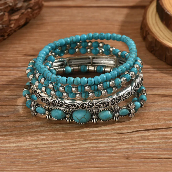 Conjunto de Pulsera Turquesa Bohème