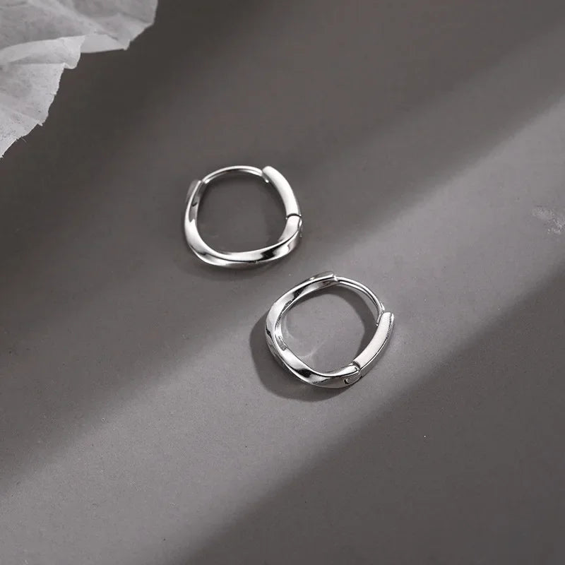 Pendientes de Inlay Redondos de Color plata Esterlina