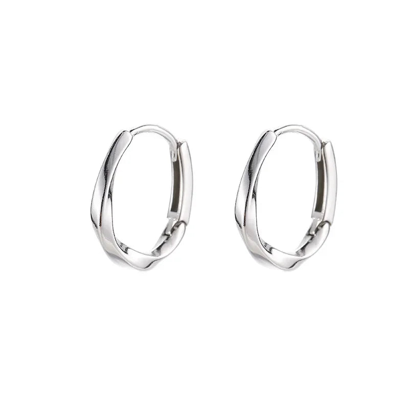 Pendientes de Inlay Redondos de Color plata Esterlina