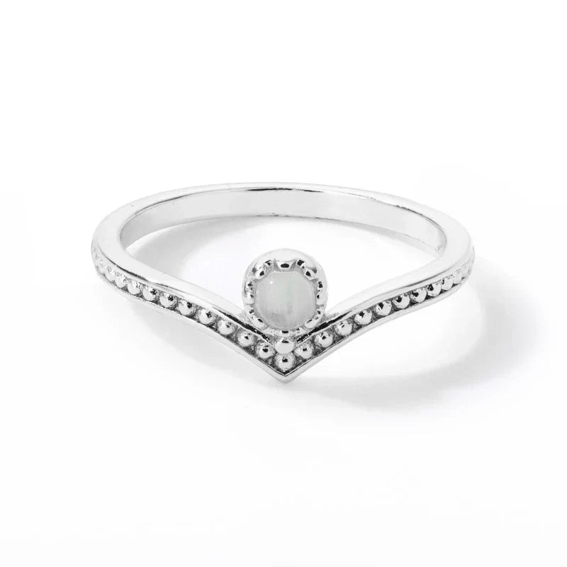 Anillo de Corona de Ópalo en Forma de Gota de Agua Elegante de Color oro