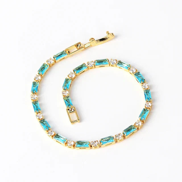 Pulsera Elegante de Turquesa Natural y Color oro