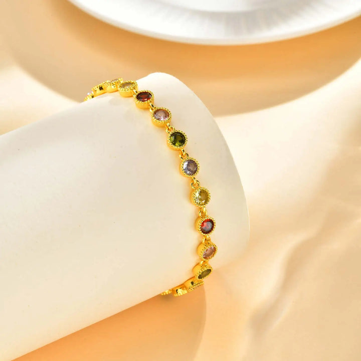 Pulsera de charms de arcoíris brillante