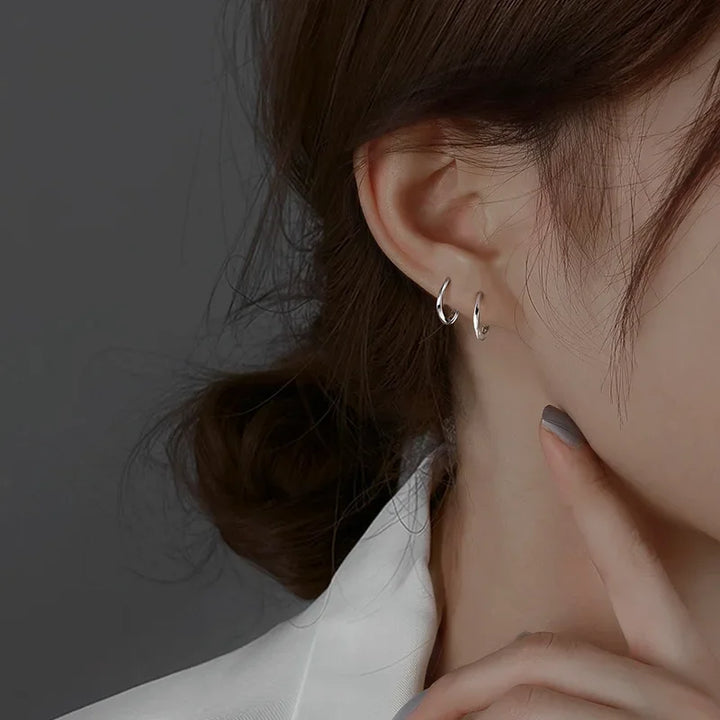 Pendientes de Inlay Redondos de Color plata Esterlina