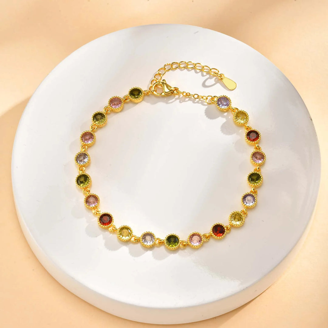 Pulsera de charms de arcoíris brillante