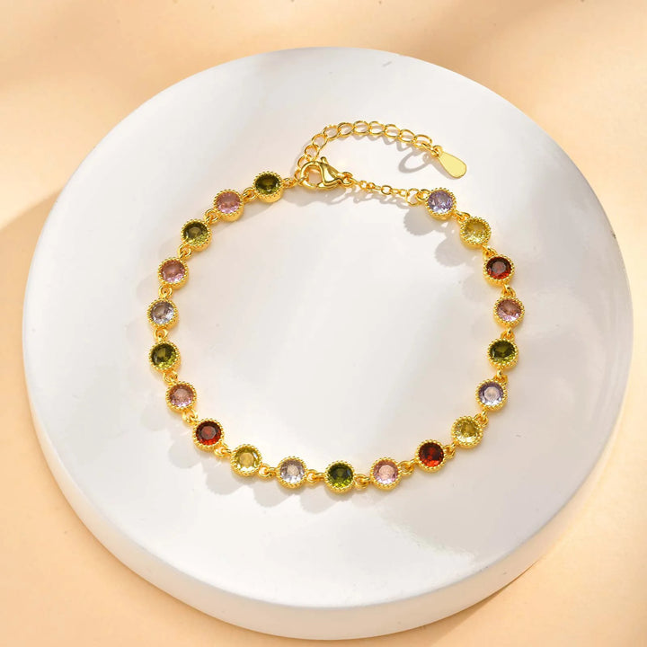 Pulsera de charms de arcoíris brillante