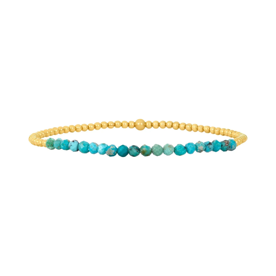 Pulsera de cuentas de turquesa en color oro de 18 quilates