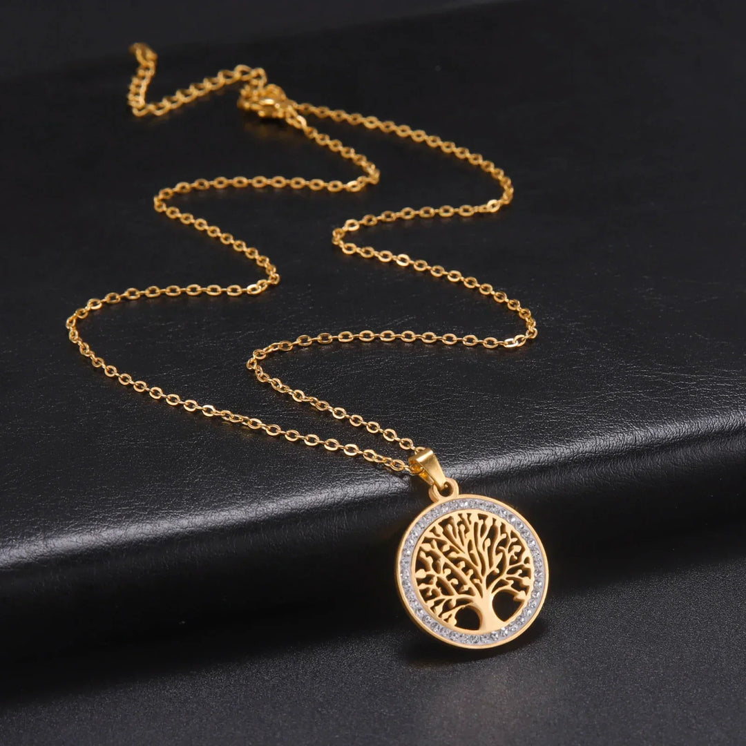 Collar del Árbol de la Vida de Armonía Color oro
