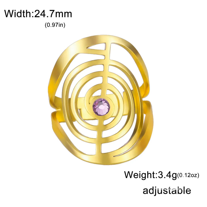 Anillo de Piedra Preciosa en Forma de Espiral