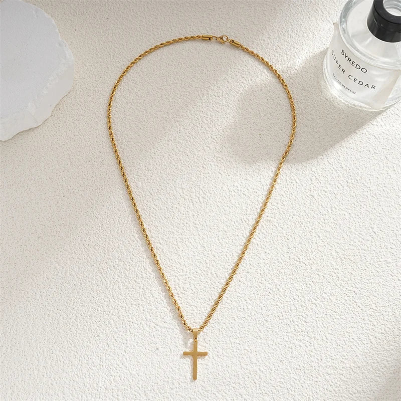 Collar Cruz Color oro Unisex