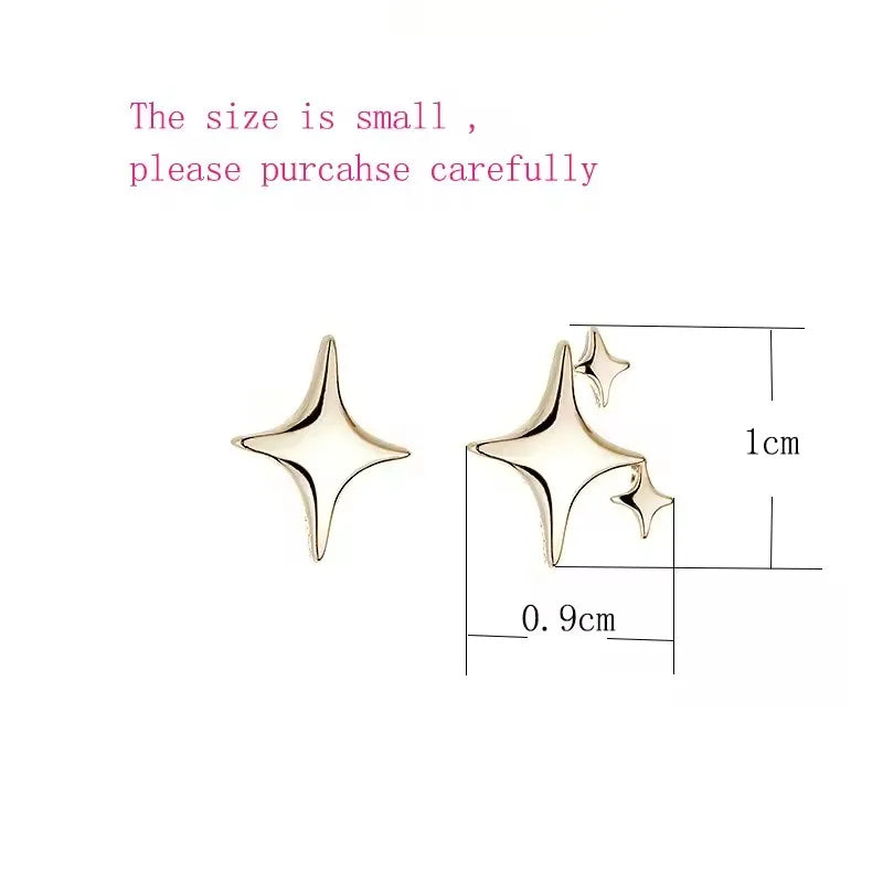 Pendientes de cadena en forma de estrella de color plata de ley