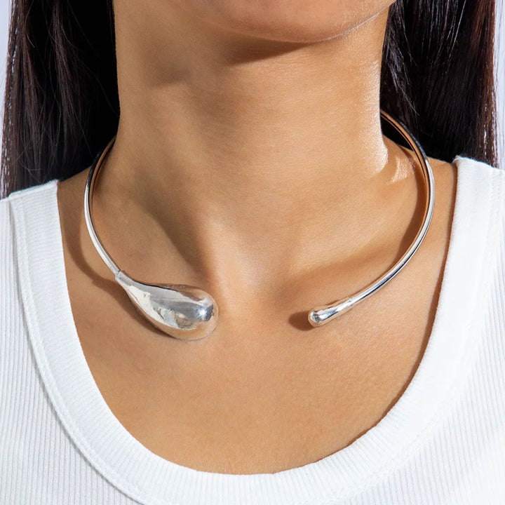 Collar Choker de Gotas de Agua Color oro