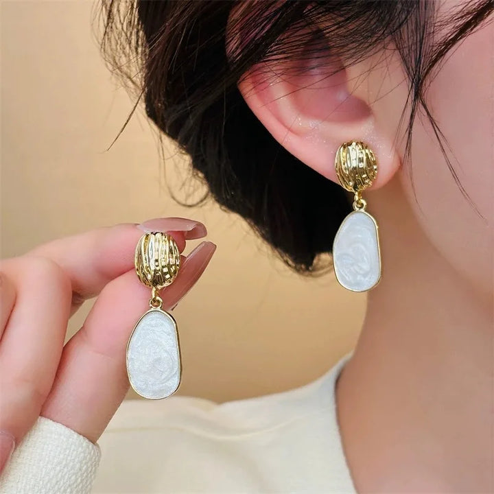 Pendientes Vintage de Emaille en Forma de Gota