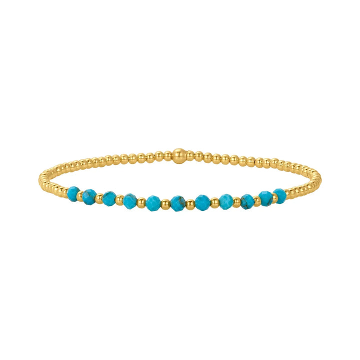 Pulsera de cuentas de turquesa en color oro de 18 quilates