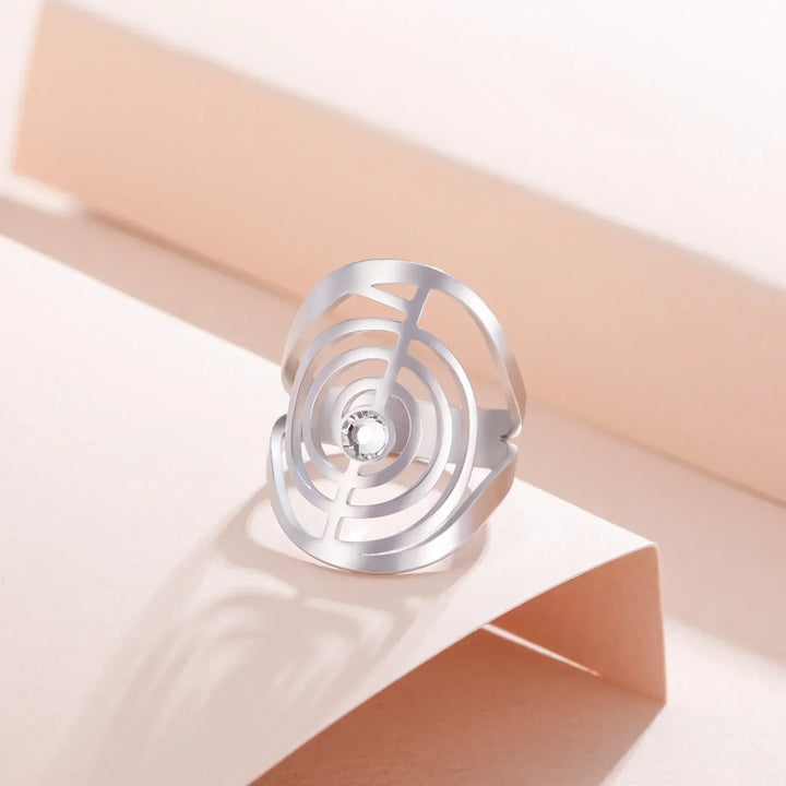 Anillo de Piedra Preciosa en Forma de Espiral