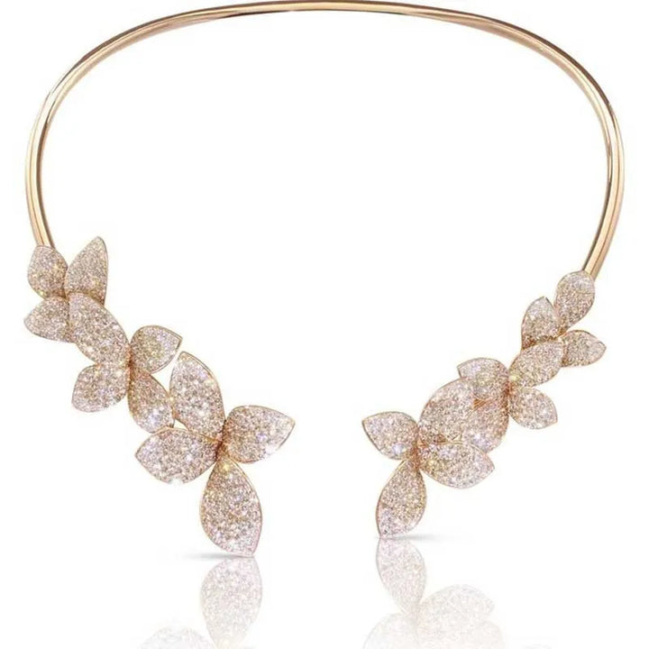 Collar de Cristal de Flores Elegante