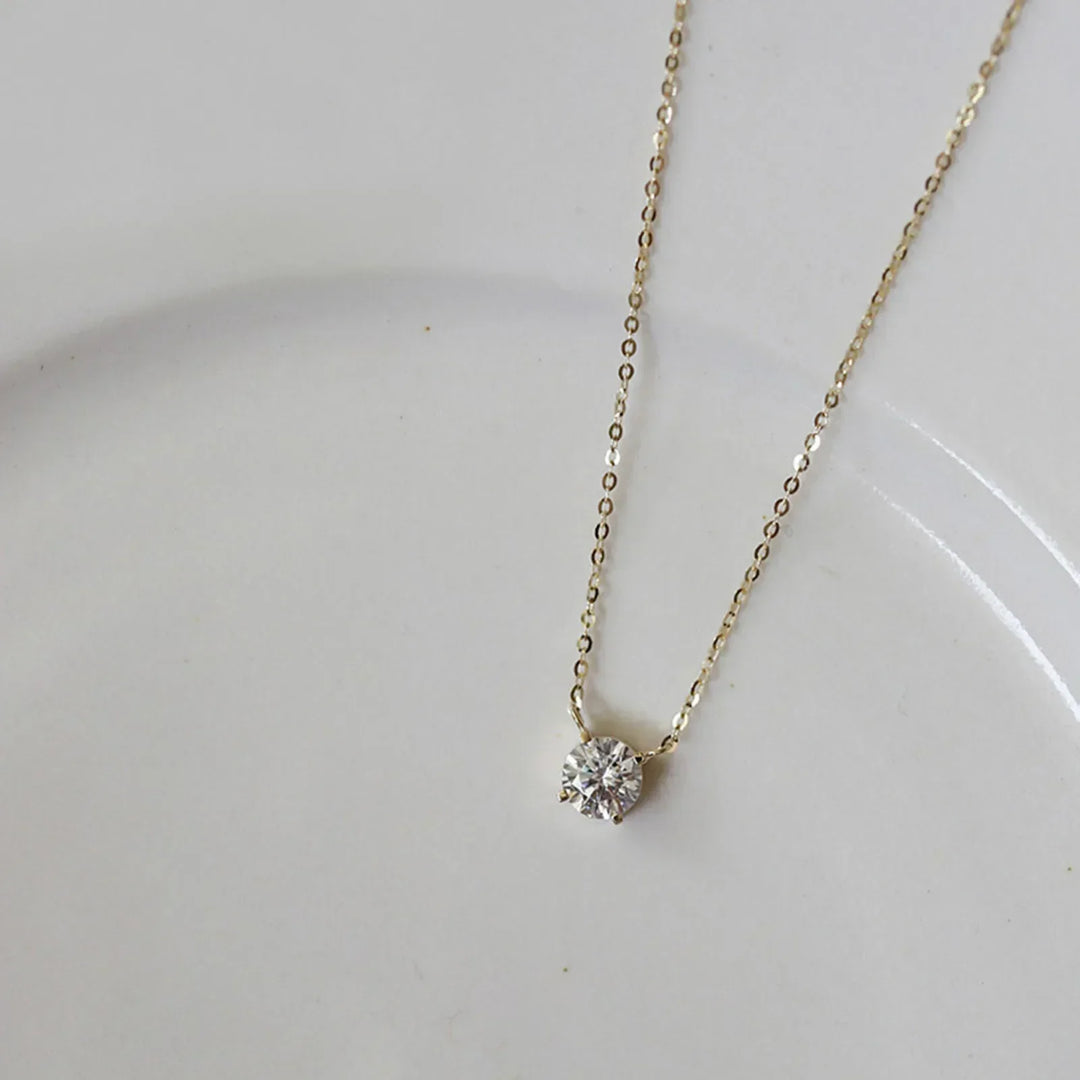 Collar de Zirconio Bañado en Color oro