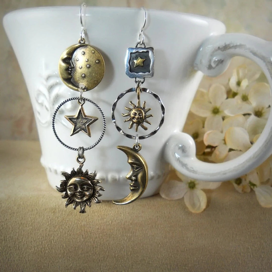 Pendientes de color oro y color plata elegantes
