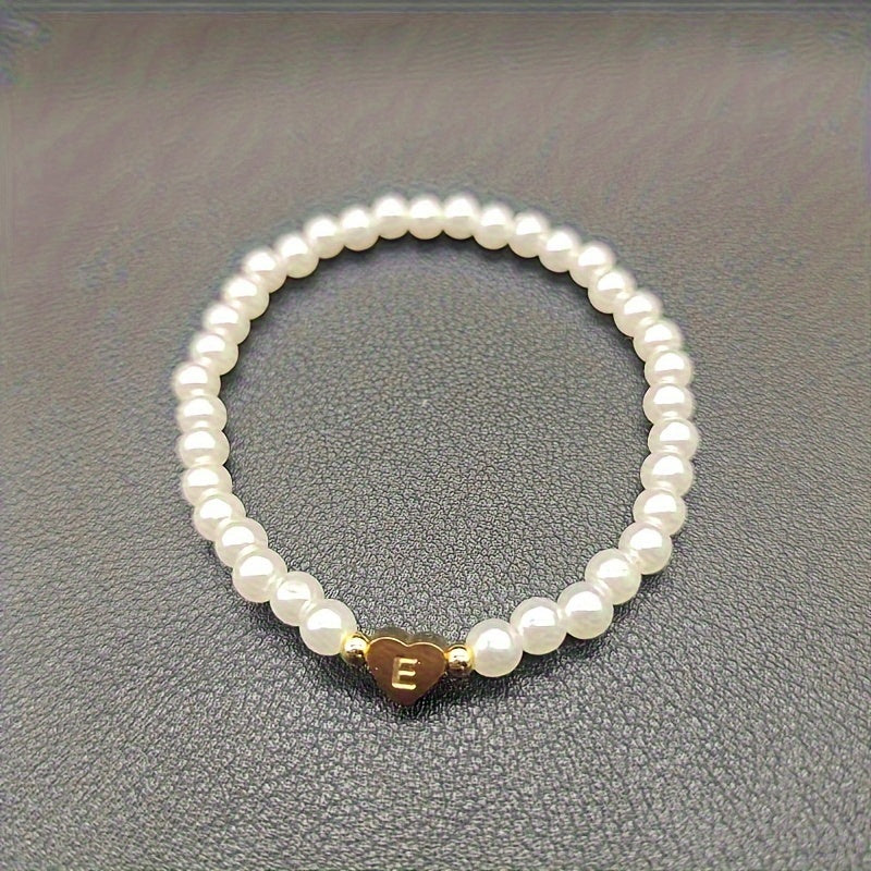 Pulsera de Iniciales de Corazón A-Z Elegante