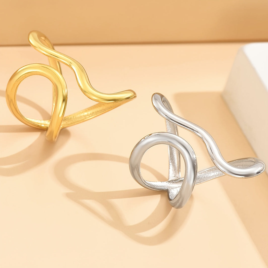 Anillo de Olas Asimétrico Elegante