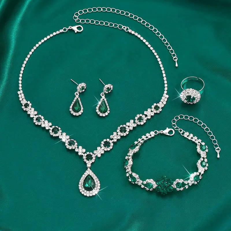 Conjunto de Joyería Adriana Lysandre | Color oro Blanco