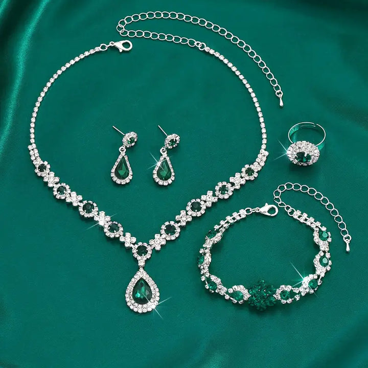 Conjunto de Joyería Adriana Lysandre | Color oro Blanco