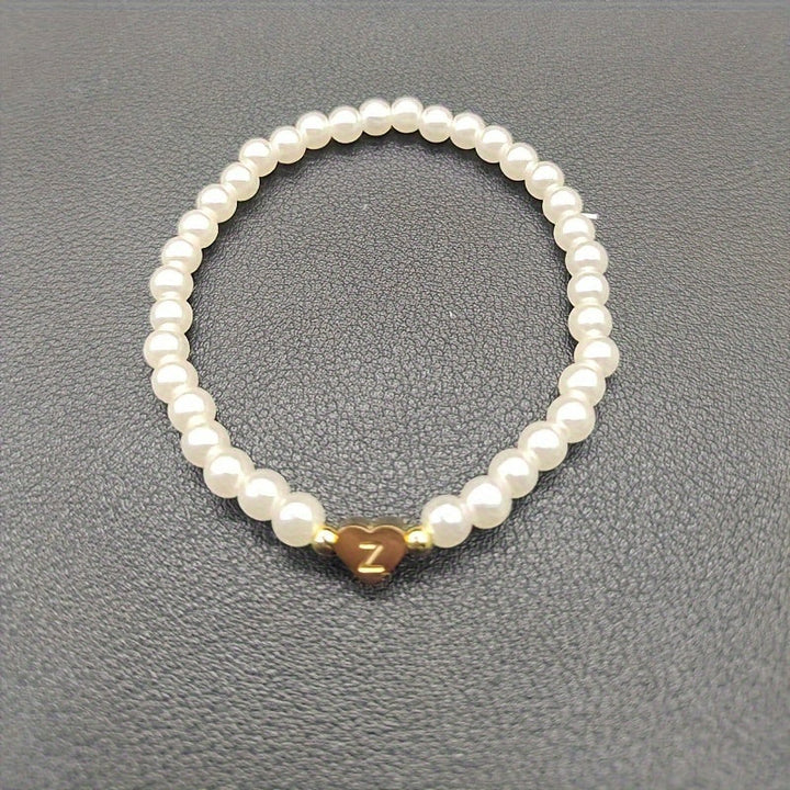 Pulsera de Iniciales de Corazón A-Z Elegante