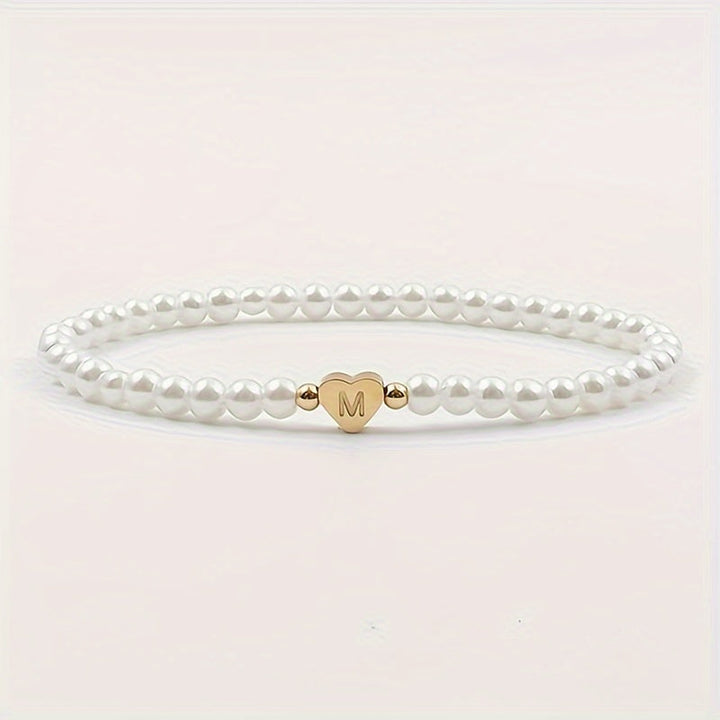 Pulsera de Iniciales de Corazón A-Z Elegante