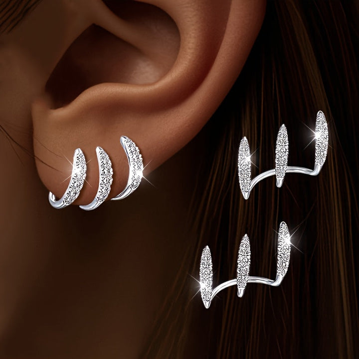 Pendientes Elegantes de Strass con Tres Garras