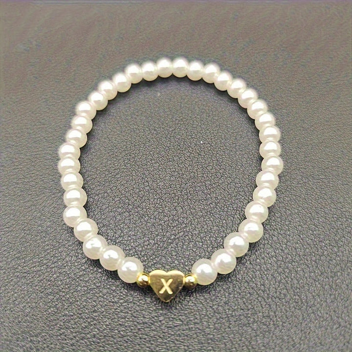 Pulsera de Iniciales de Corazón A-Z Elegante