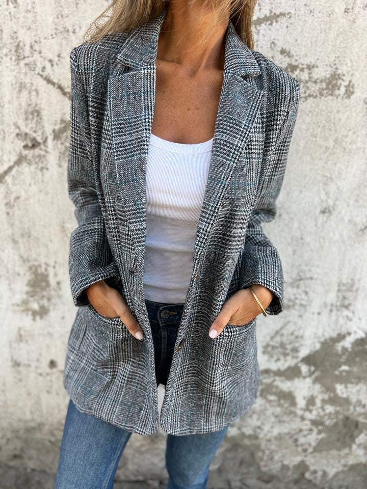 Blazer Casual de Cuadros para Mujer (3)