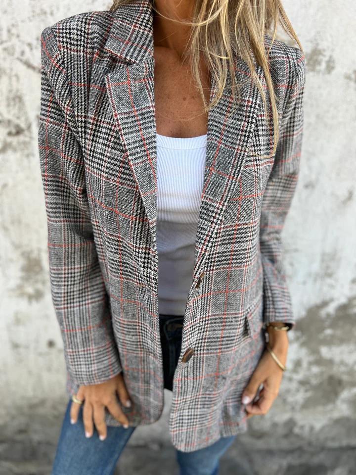 Blazer Casual de Cuadros para Mujer (5)