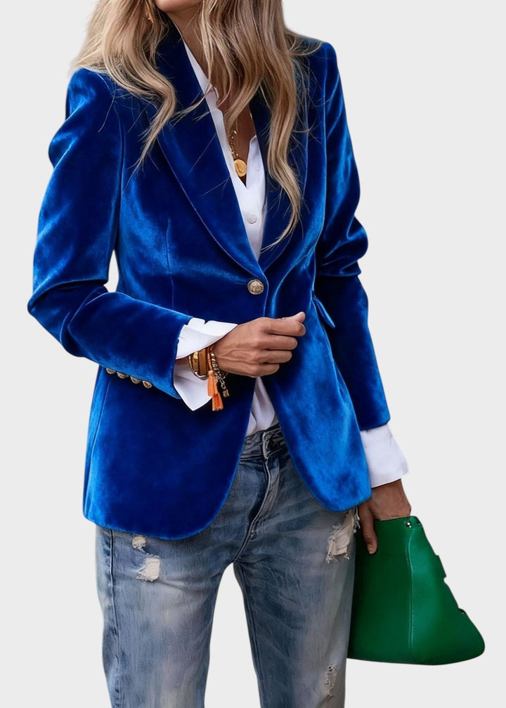 Blazer Elegante Sastre para Mujer en Azul