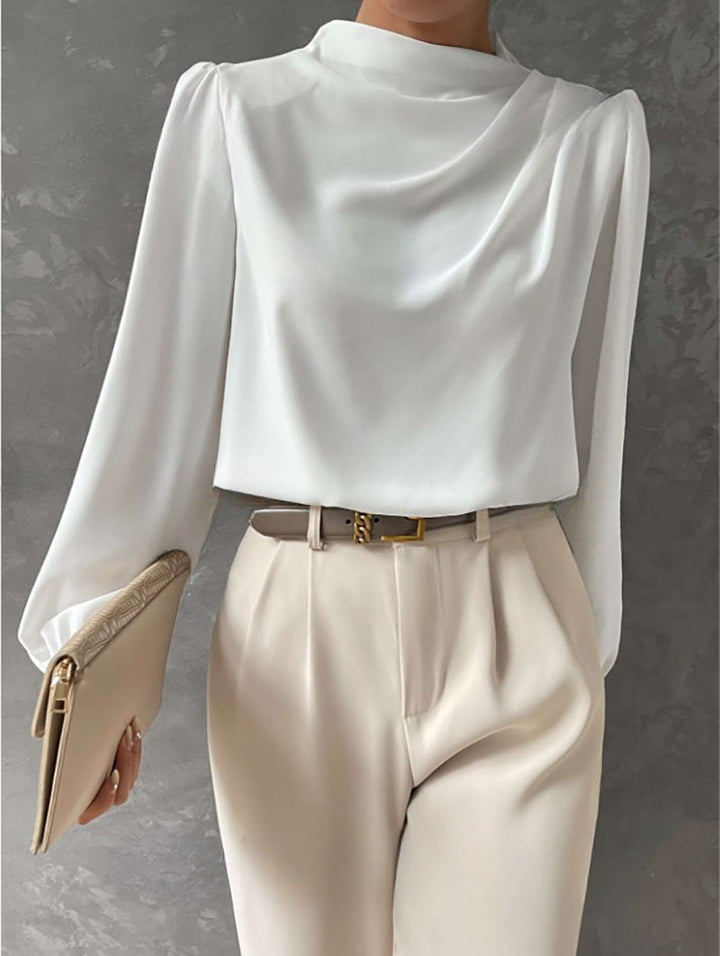 Blusa de Mujer Elegante Manga Larga para Verano en Blanco