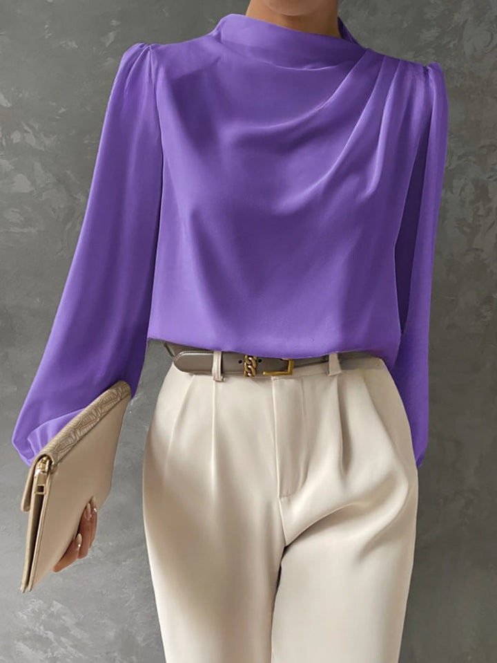 Blusa de Mujer Elegante Manga Larga para Verano en Morado