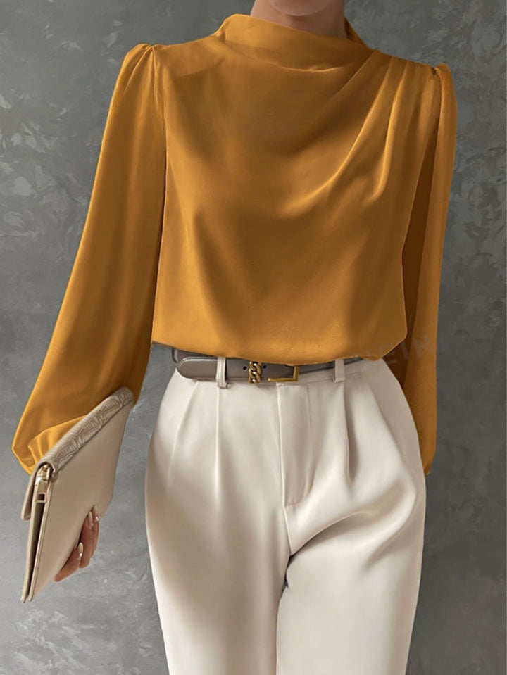 Blusa de Mujer Elegante Manga Larga para Verano en Naranja