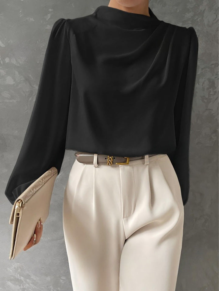Blusa de Mujer Elegante Manga Larga para Verano en Negro