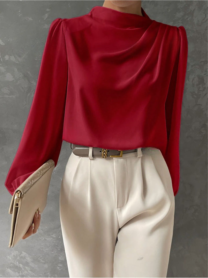 Blusa de Mujer Elegante Manga Larga para Verano en Rojo