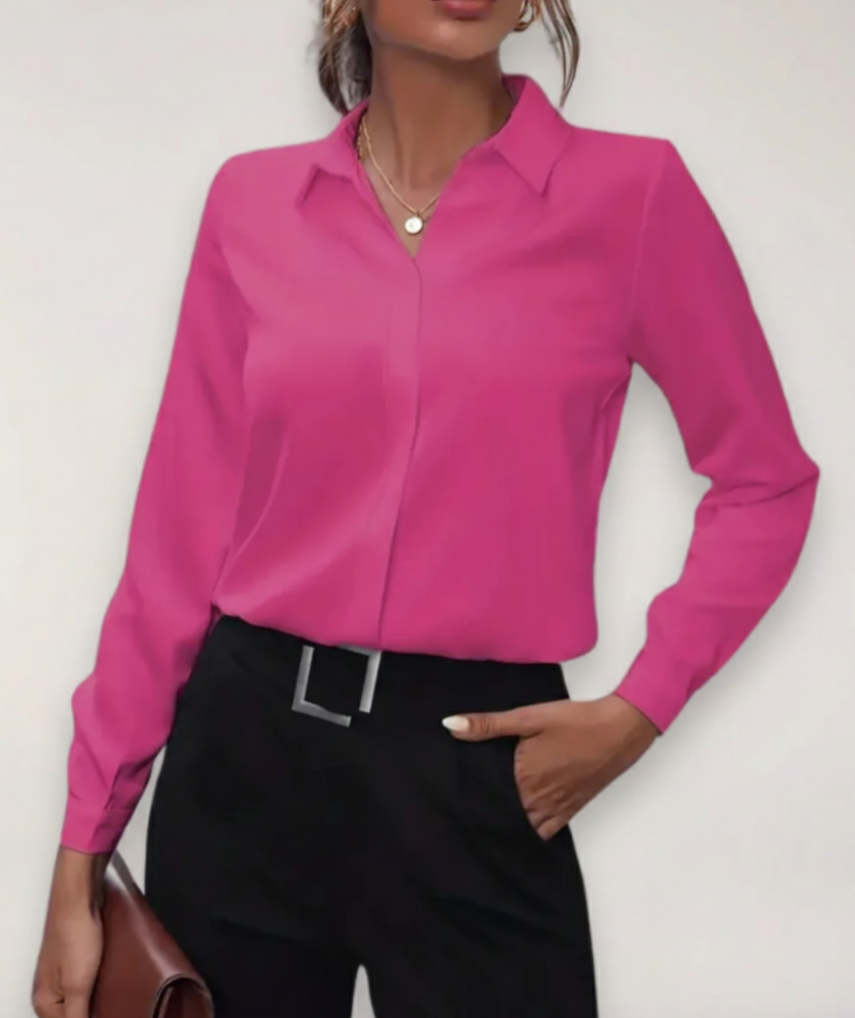 Blusa de Primavera Entallada para Profesionales en Knallrosa