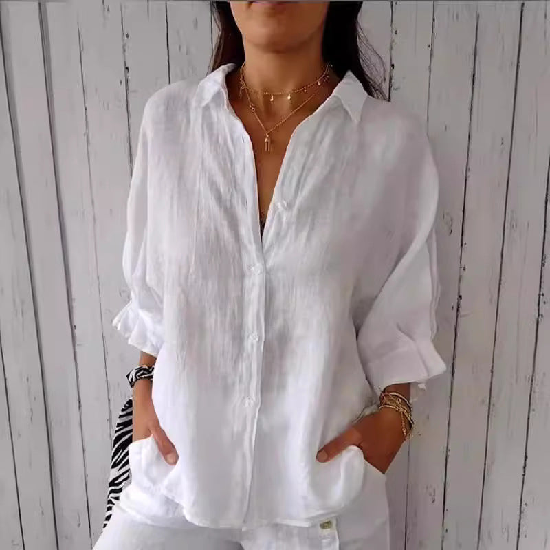 Blusa Lino Suelta para Mujer Verano