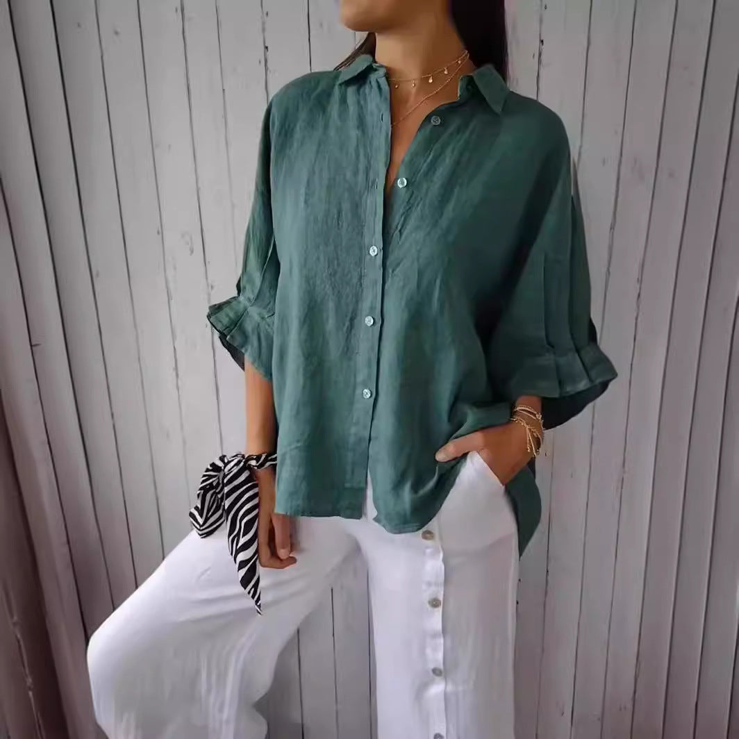 Blusa Lino Suelta para Mujer Verano (3)