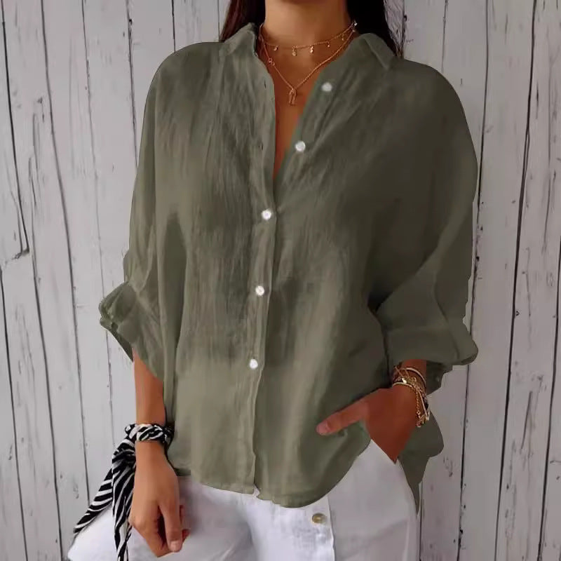 Blusa Lino Suelta para Mujer Verano (4)