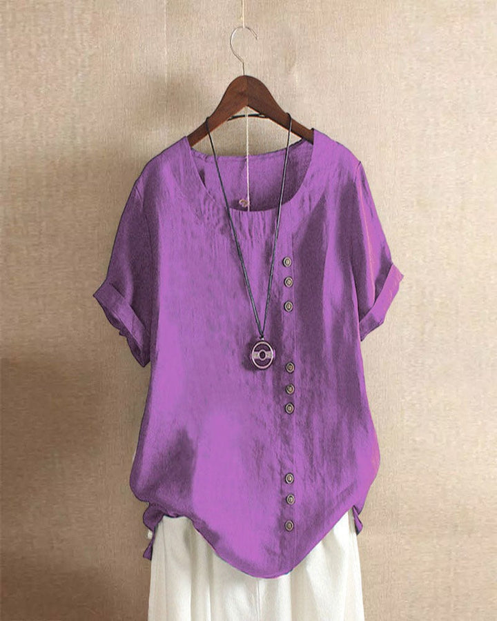 Blusa Mujer Casual de Verano Manga Corta en Morado